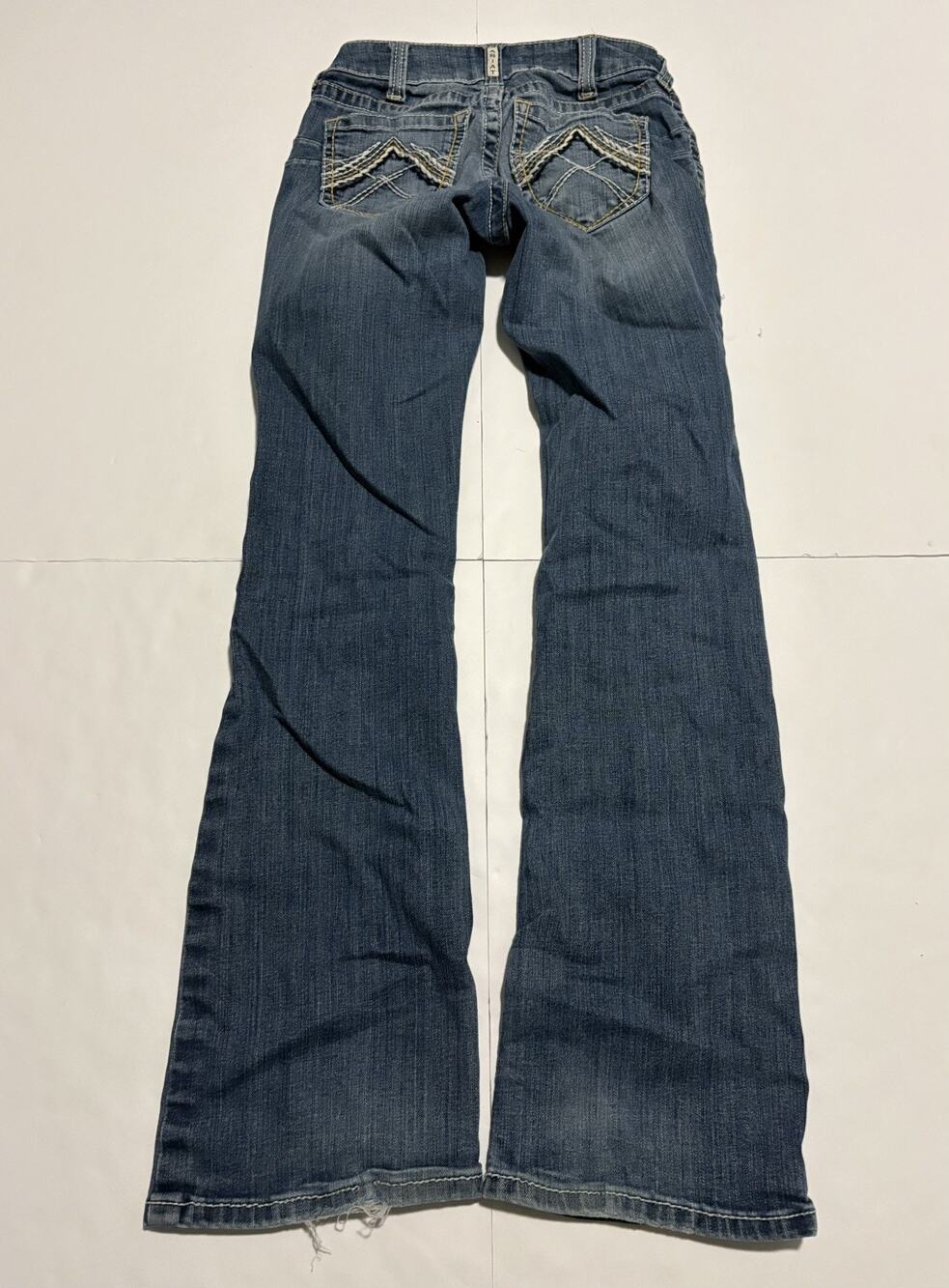 Ariat REAL Women’s Jeans 26R Bootcut Flare Western Embroidered Blue Denim